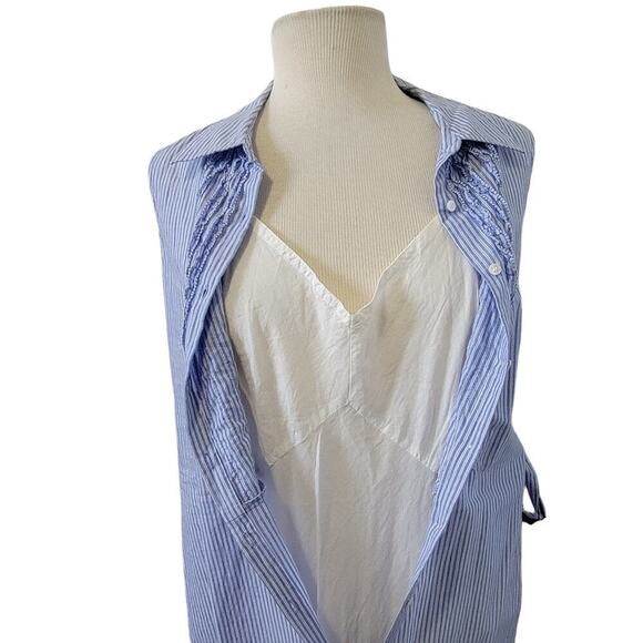 Vintage NWT J. Crew Ruffled Collared Tie Waist Button Front Cotton Dress  Size 8 - Picture 7 of 9